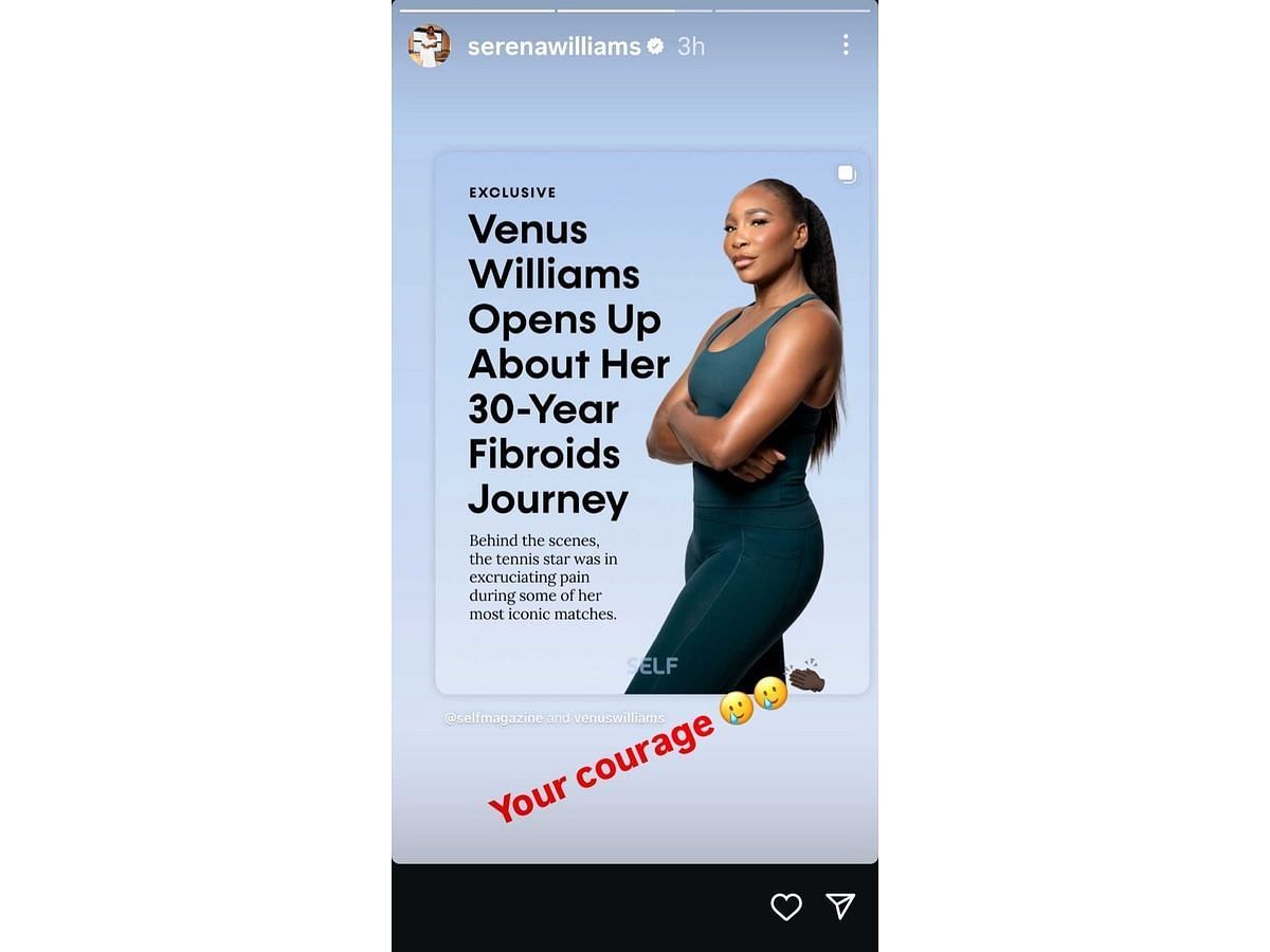 Williams’ Instagram story